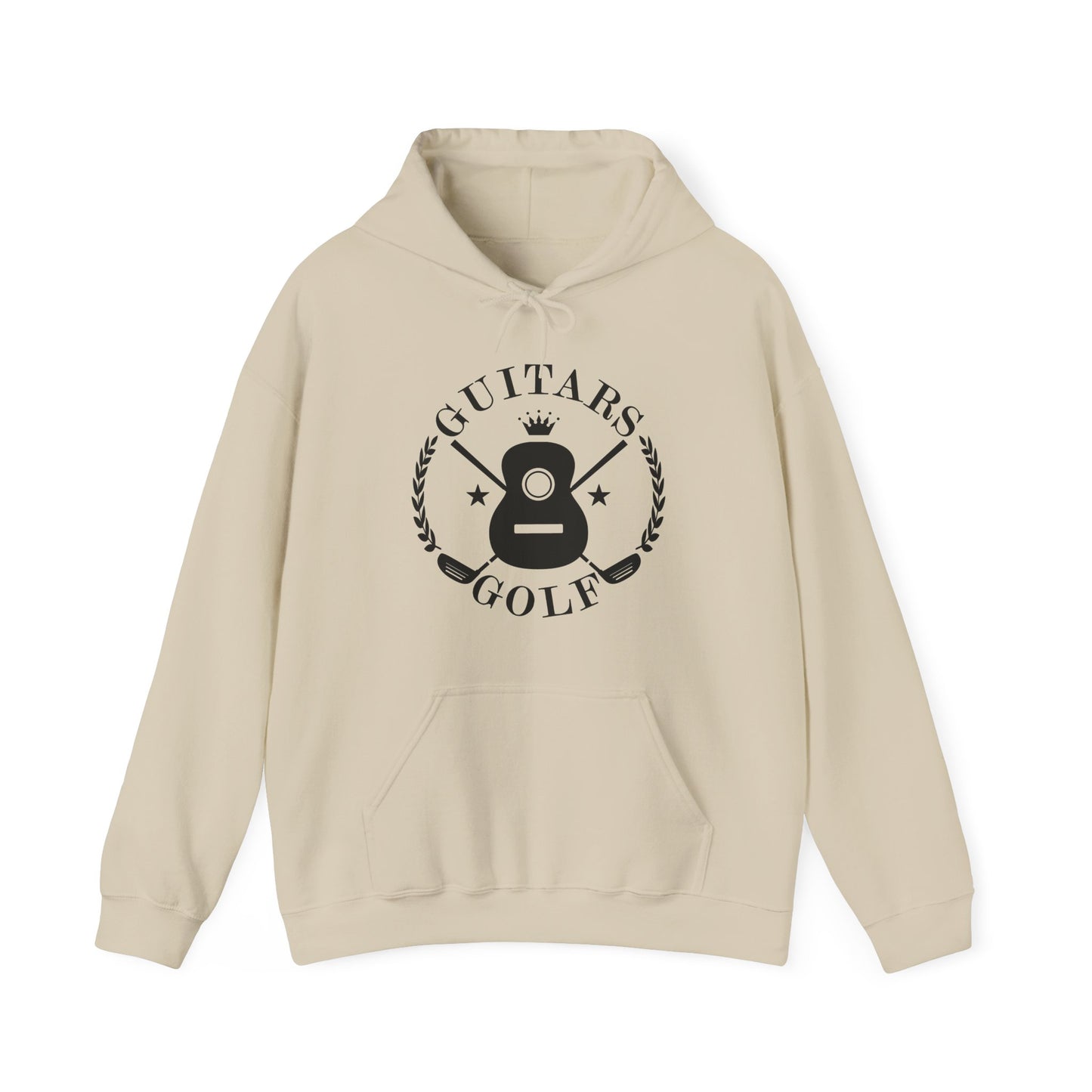 "Guitars & Golf" Logo Black Front Heavy Blend™ Hooded Sweatshirt