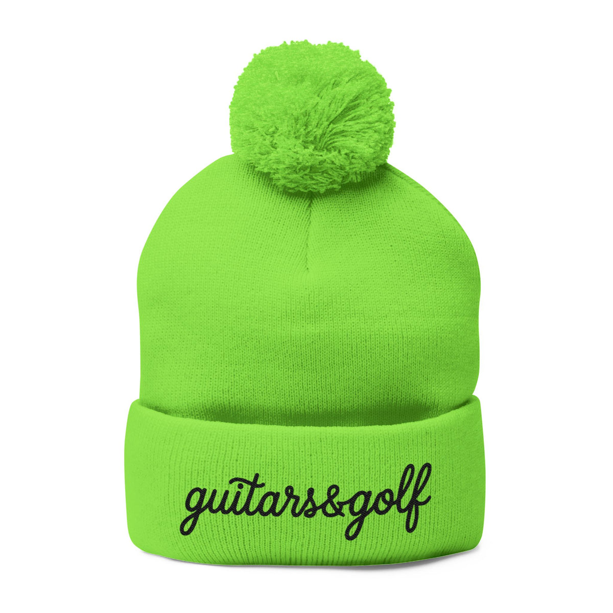 The "Ralphy" guitars&golf Embroidered Pom-Pom Knit Cap