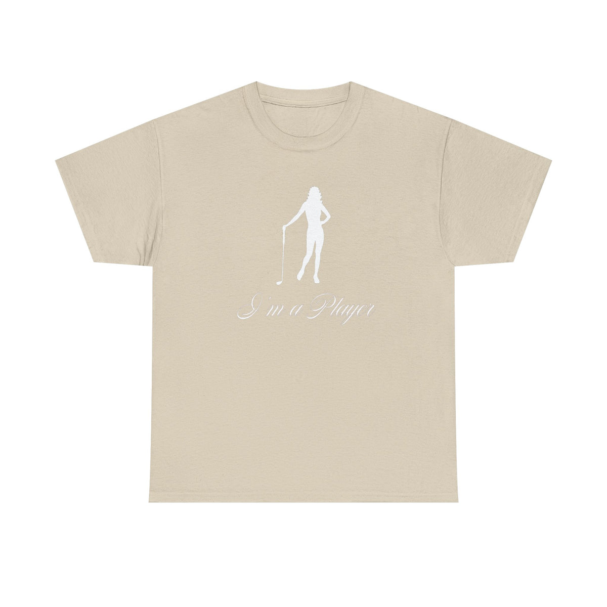 All Cotton "I'm a Player" Golf Girl White Logo