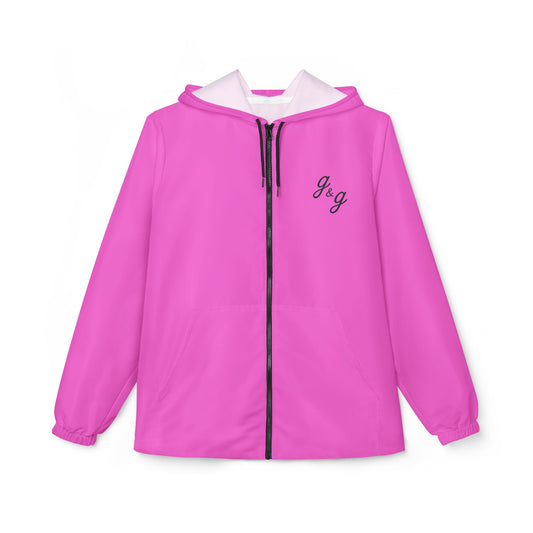 "Color Wheel" g&g Unisex Windbreaker Jacket in Bubble Gum