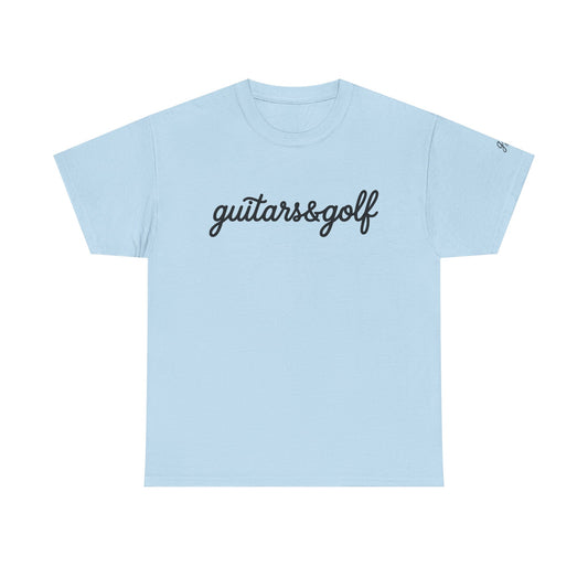 The "Lowercase" guitars&golf Black Logo Tee