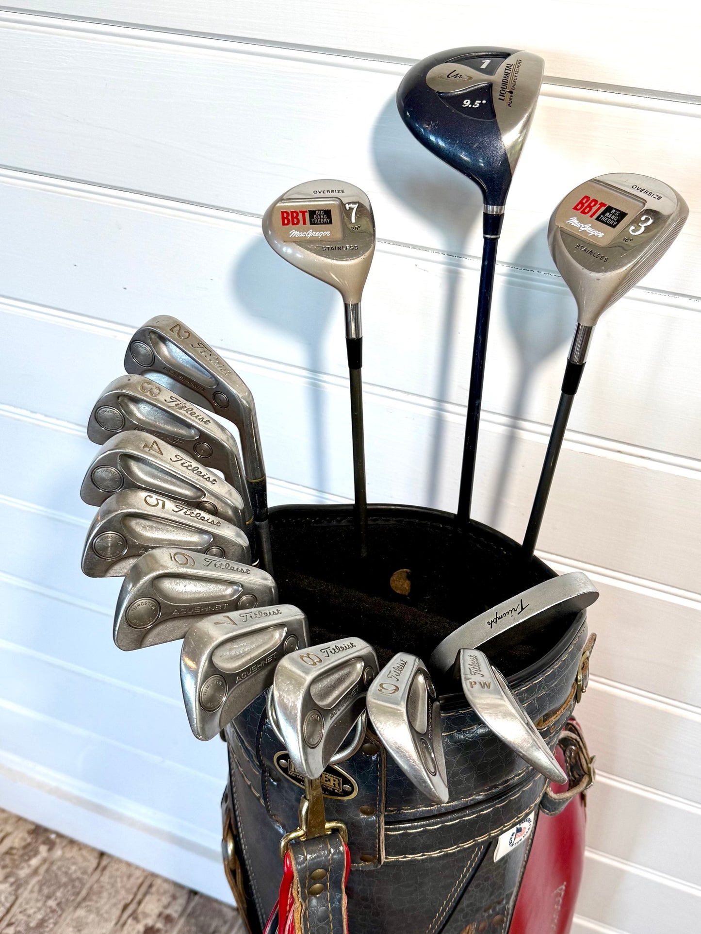 Titleist/LiquidMetal Set of Golf Clubs W/Bag NEW GRIPS & Extras
