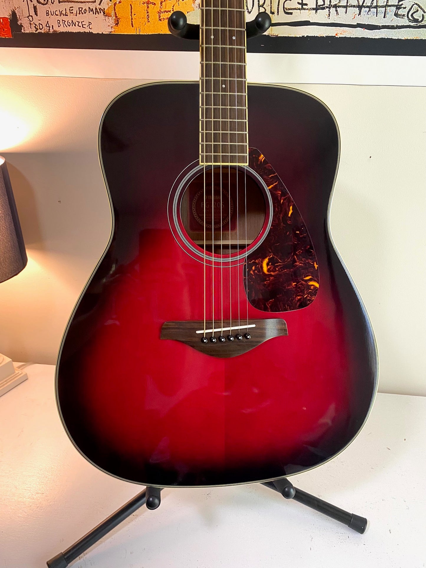 Yamaha FG720S DSR Transparent Redburst Acoustic Guitar LIKE NEW