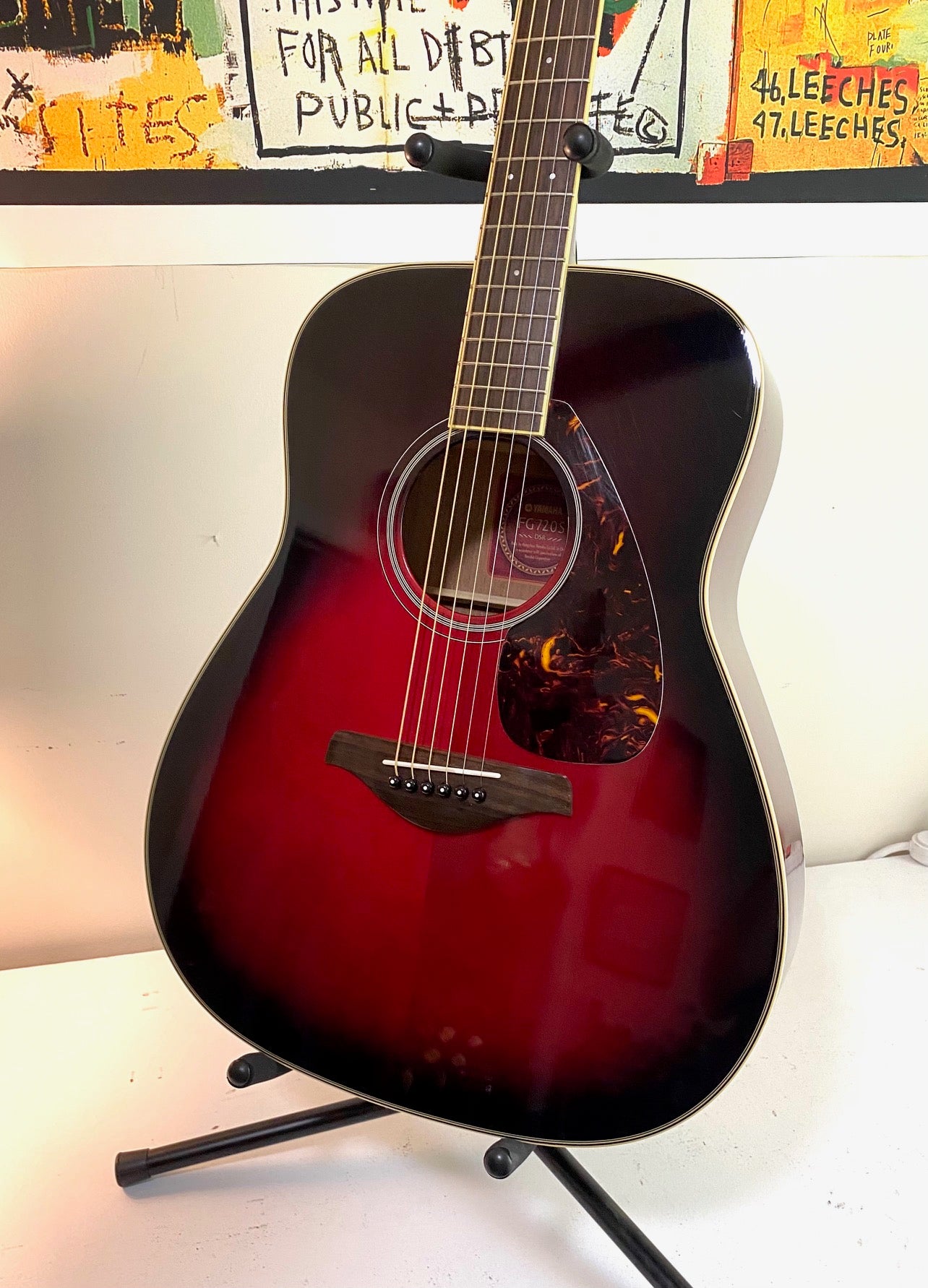 Yamaha FG720S DSR Transparent Redburst Acoustic Guitar LIKE NEW