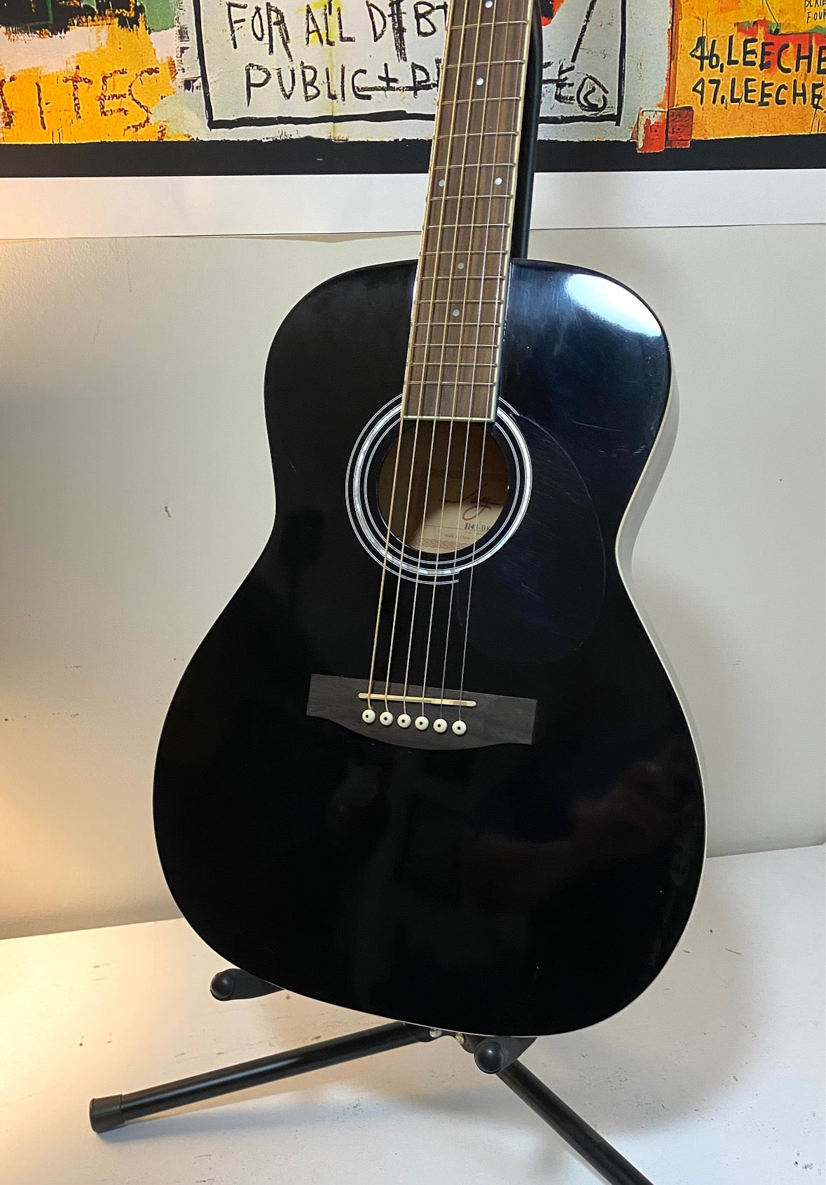 Jay Turser JJ43-BK 3/4 Size Black Acoustic Guitar