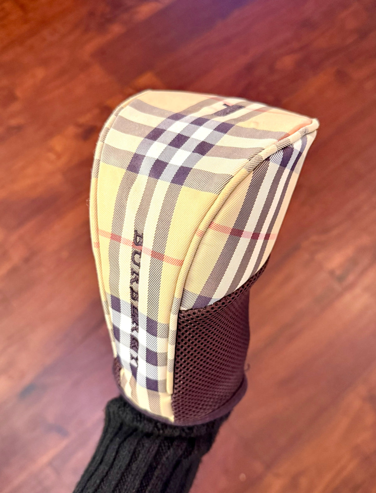 Vintage Burberry Embroidered Tartan Driver/Golf Club Headcover