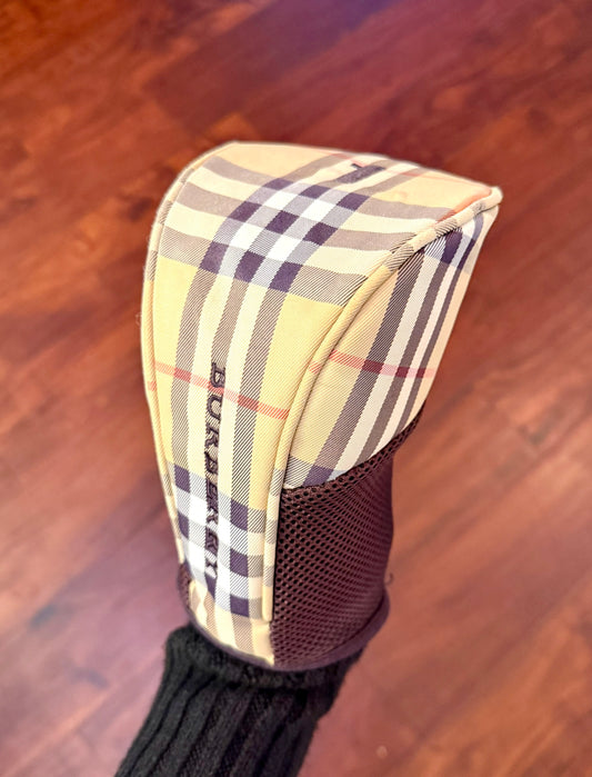 Vintage Burberry Embroidered Tartan Driver/Golf Club Headcover