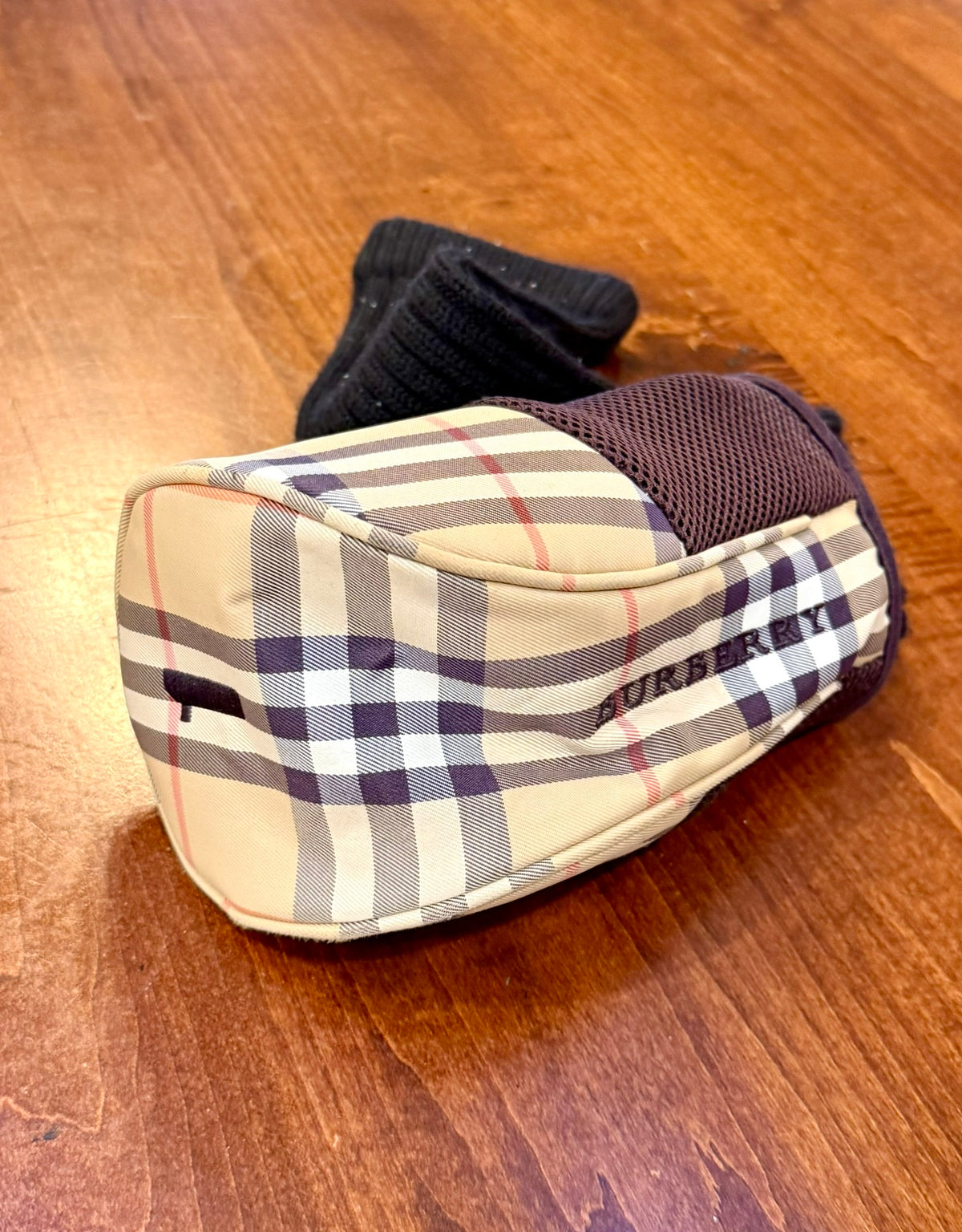 Vintage Burberry Embroidered Tartan Driver/Golf Club Headcover