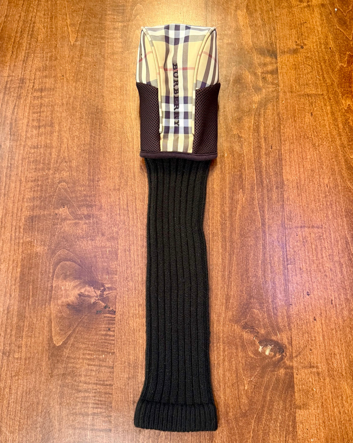 Vintage Burberry Embroidered Tartan Driver/Golf Club Headcover