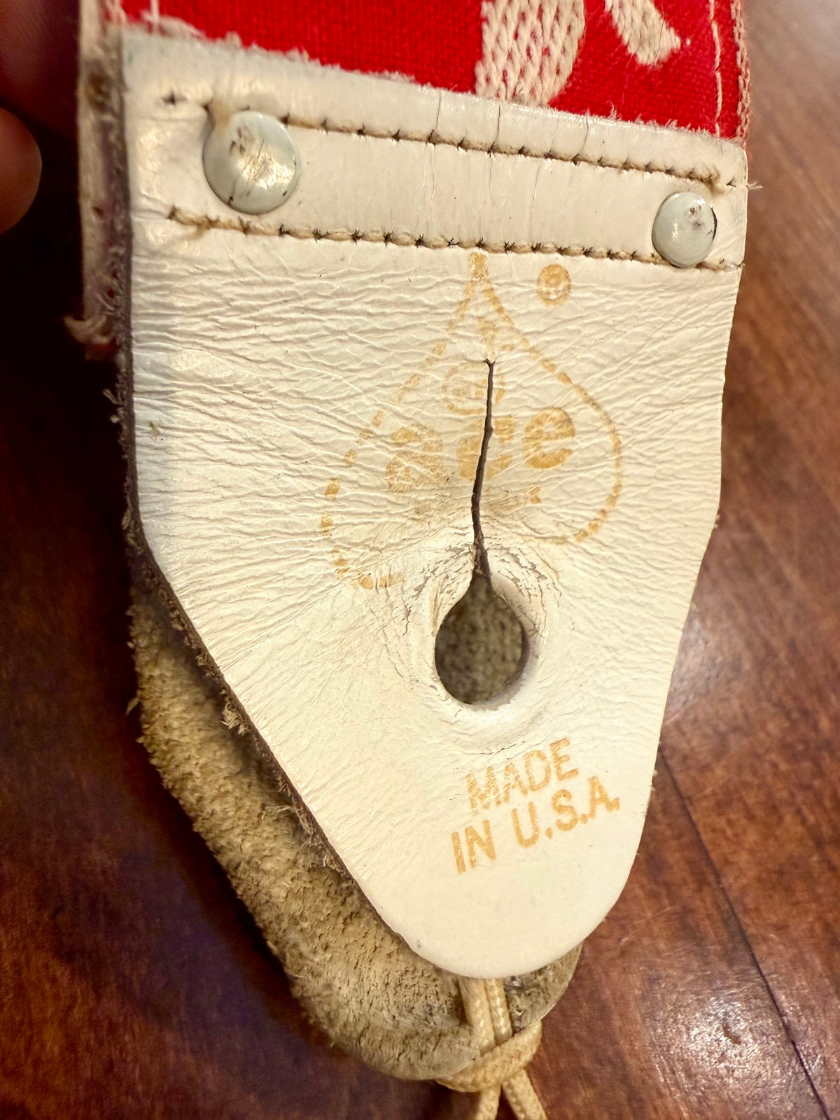 RARE Vintage Red ACE 1960's Peace & Doves Guitar Strap