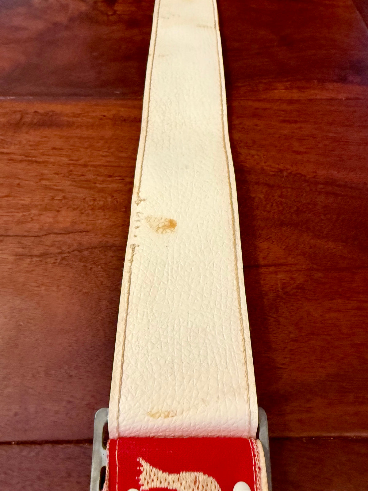 RARE Vintage Red ACE 1960's Peace & Doves Guitar Strap