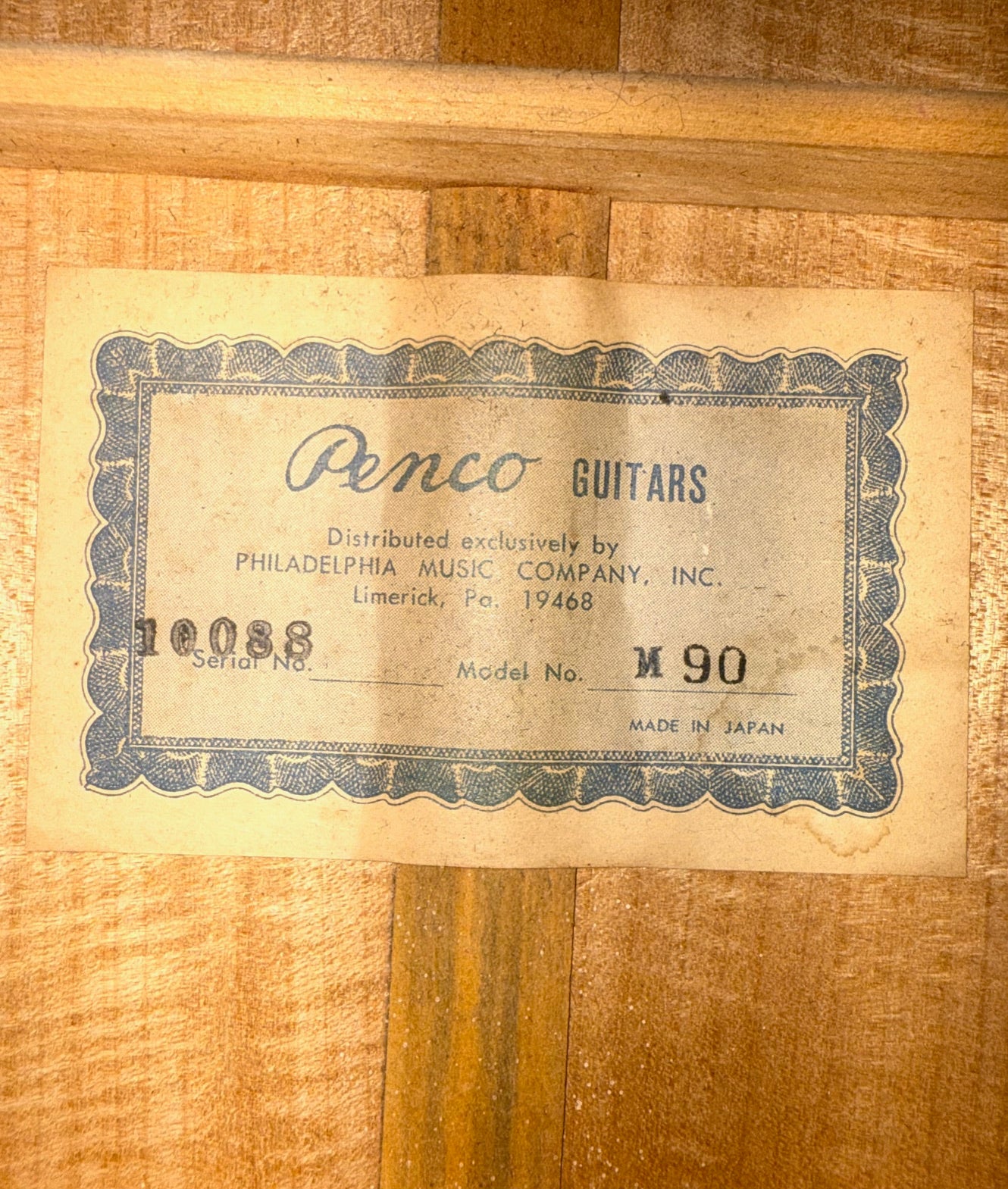 Penco M90 Vintage Gakki MIJ Acoustic Classical Guitar cir.1974