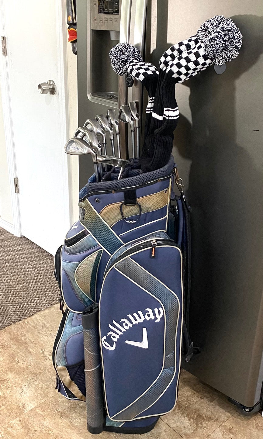 Callaway Steelhead X-14/Cleveland Full Set of Golf Clubs W/NEW GRIPS & Cart Bag