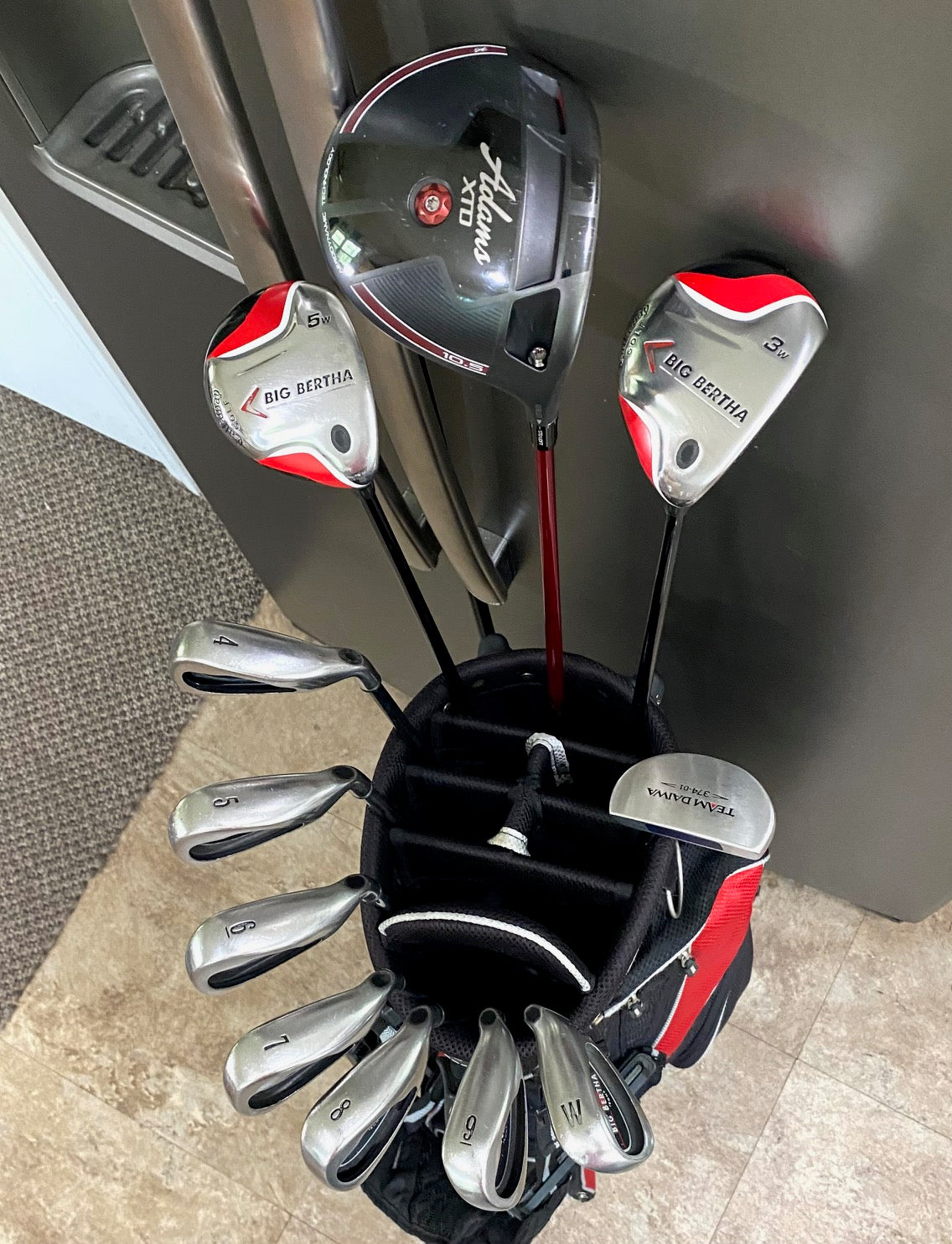 Callaway Big Bertha/Adams XTD Full Set of Golf Clubs W/Bag & ALL NEW GRIPS