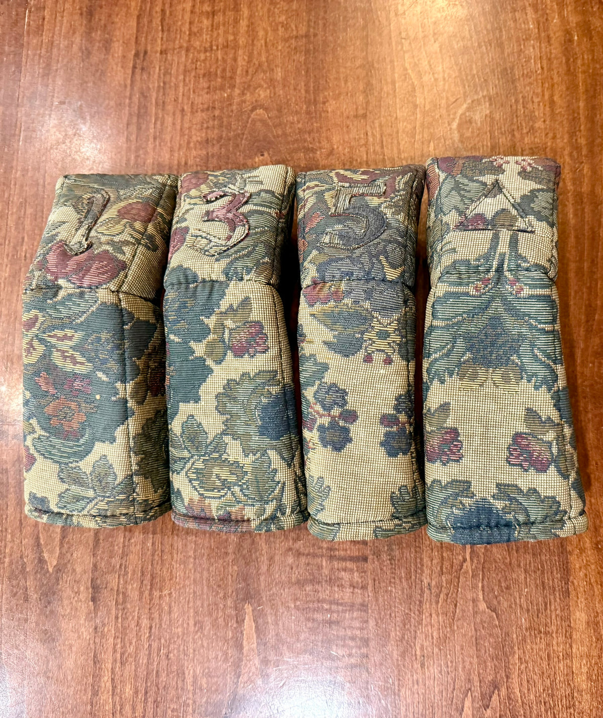 Vintage Ron Miller Set of Floral Golf Club Covers 1,3,5,X