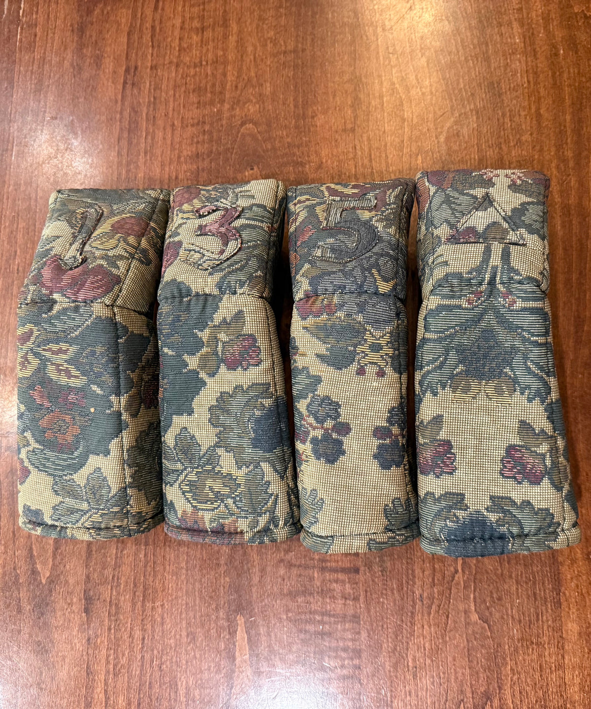 Vintage Ron Miller Set of Floral Golf Club Covers 1,3,5,X