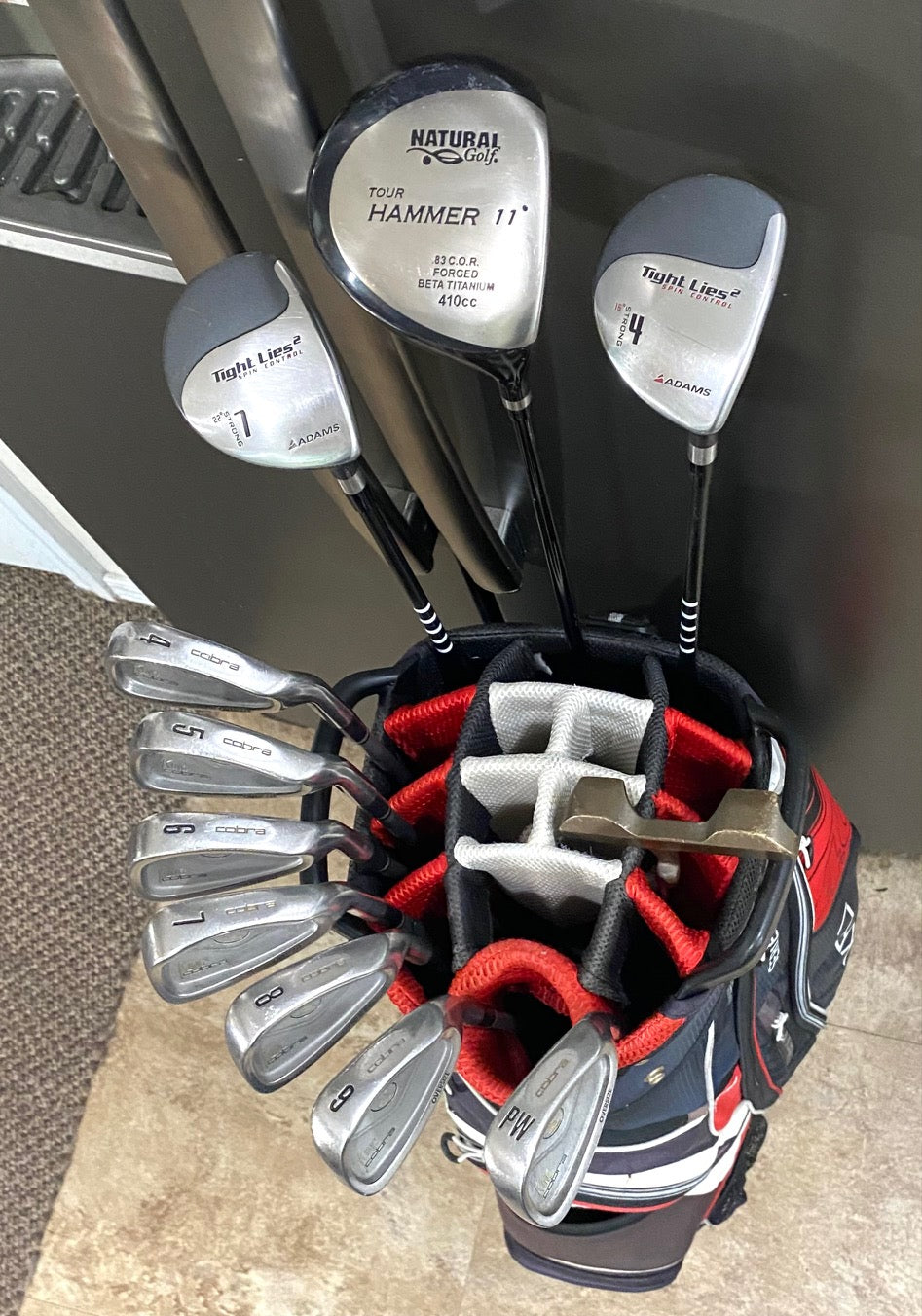 King Cobra OS/Adams/Natural Set of Golf Clubs W/Bag & Extras