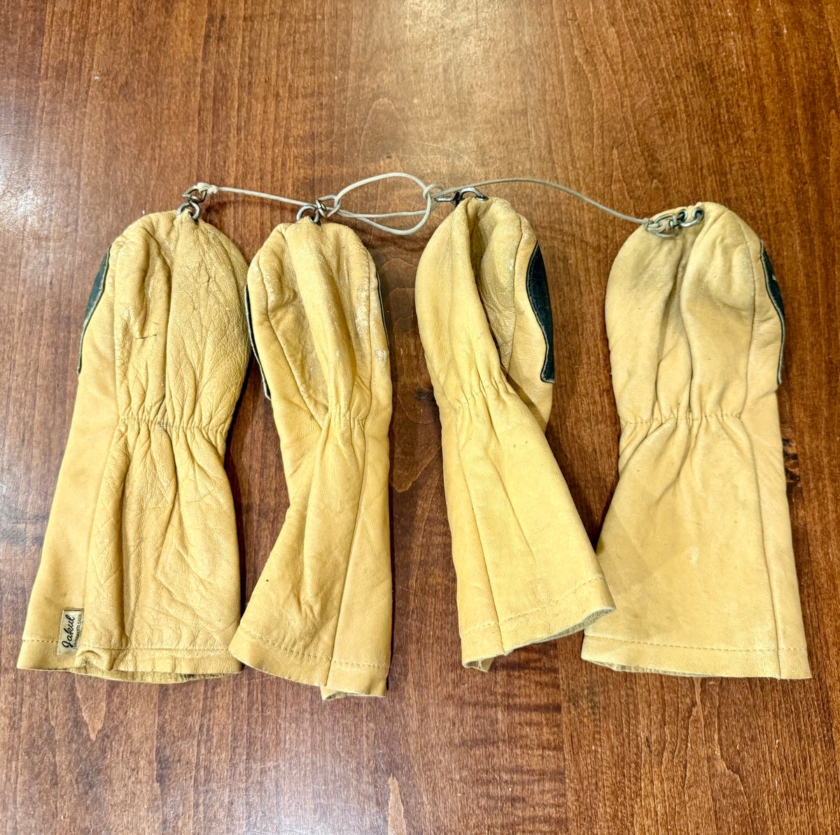 Vintage Jakul Mid-Century Leather Set of Golf Clubs Covers 1,2,3,4