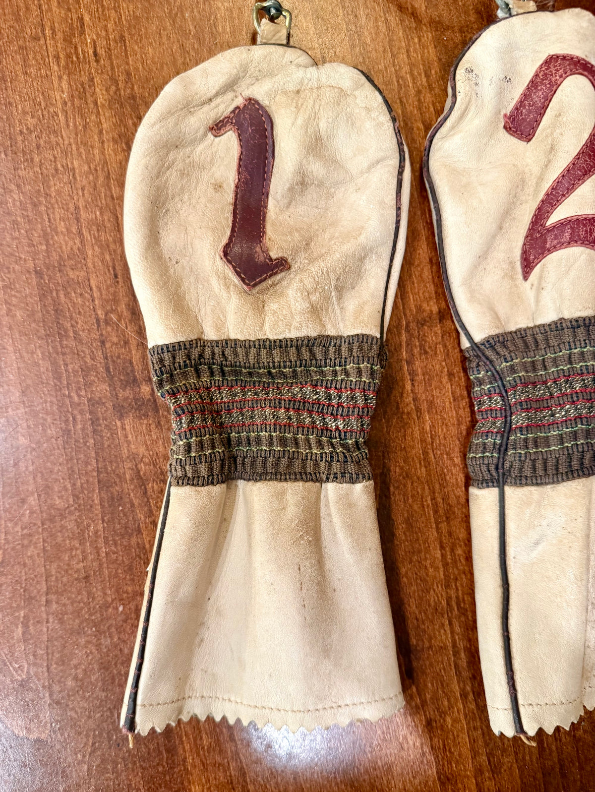 Vintage Mid-Century Leather Set of Golf Club Covers 1,2,3.
