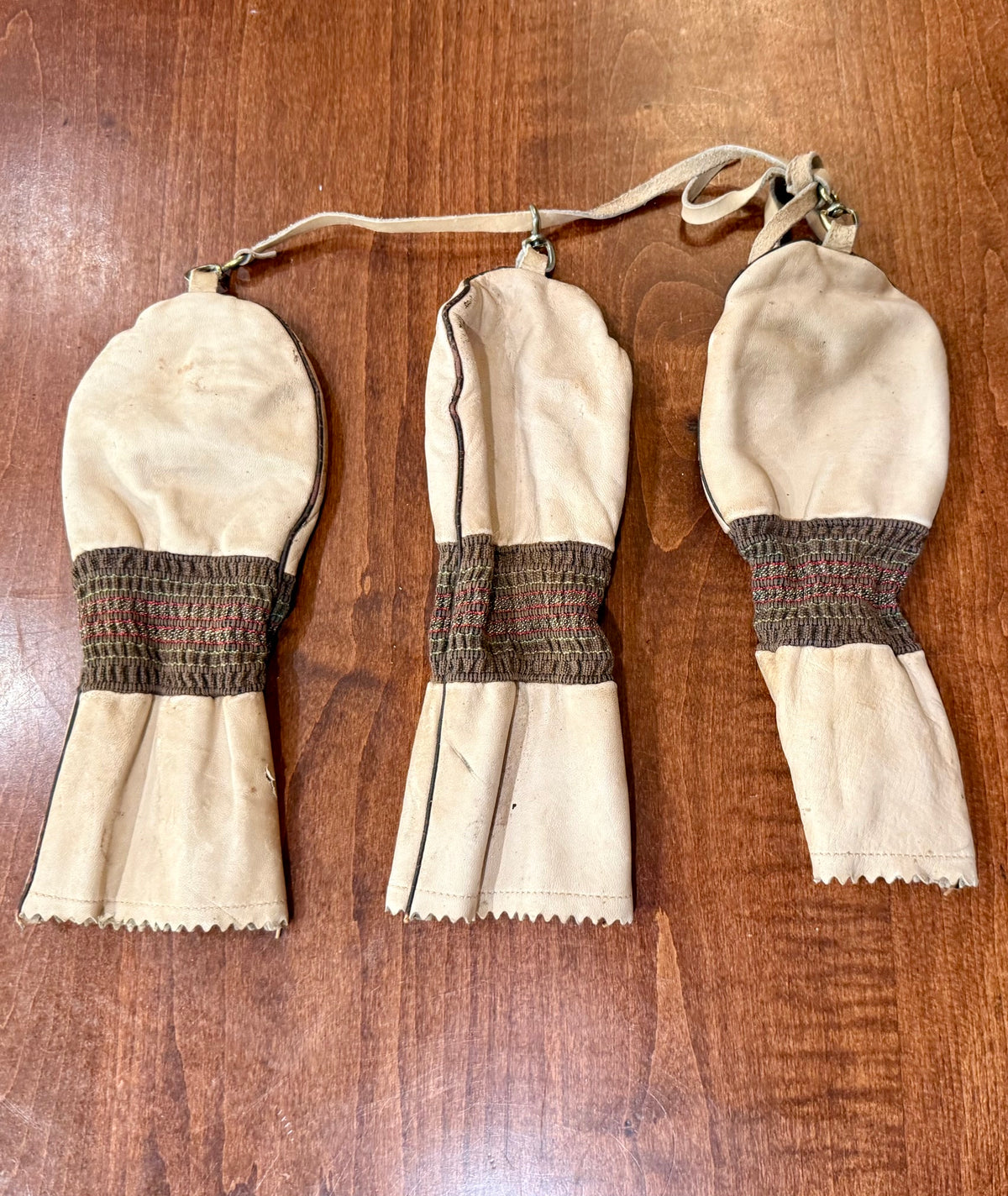 Vintage Mid-Century Leather Set of Golf Club Covers 1,2,3.