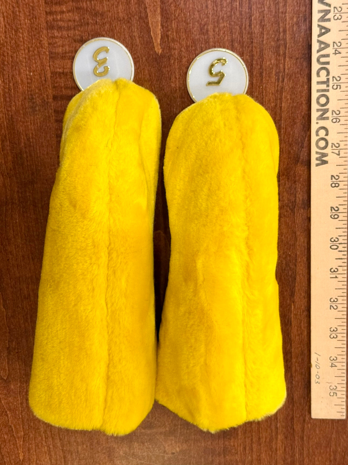 Vintage LIKE NEW Nomad Fuzzy Yellow Club Headcover Set of 2 (3 & 5)