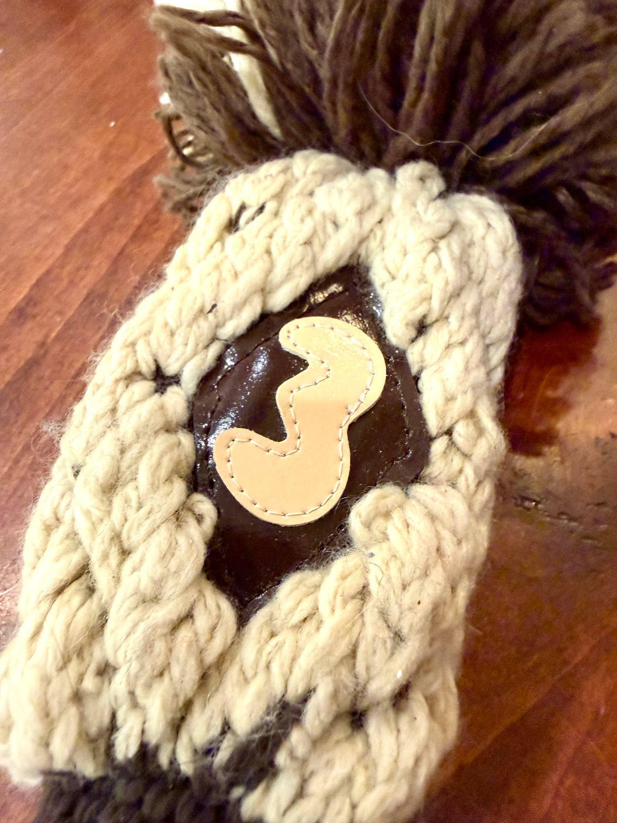 Vintage Pom-Pom 3 Tan/Brown Knit Club Headcover
