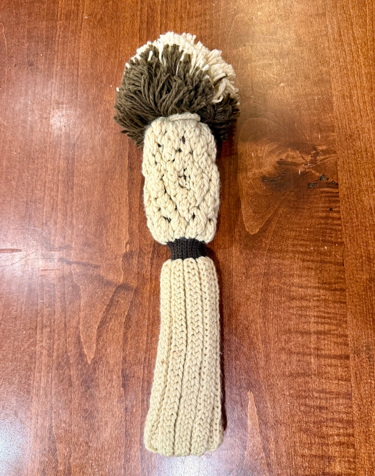 Vintage Pom-Pom 3 Tan/Brown Knit Club Headcover
