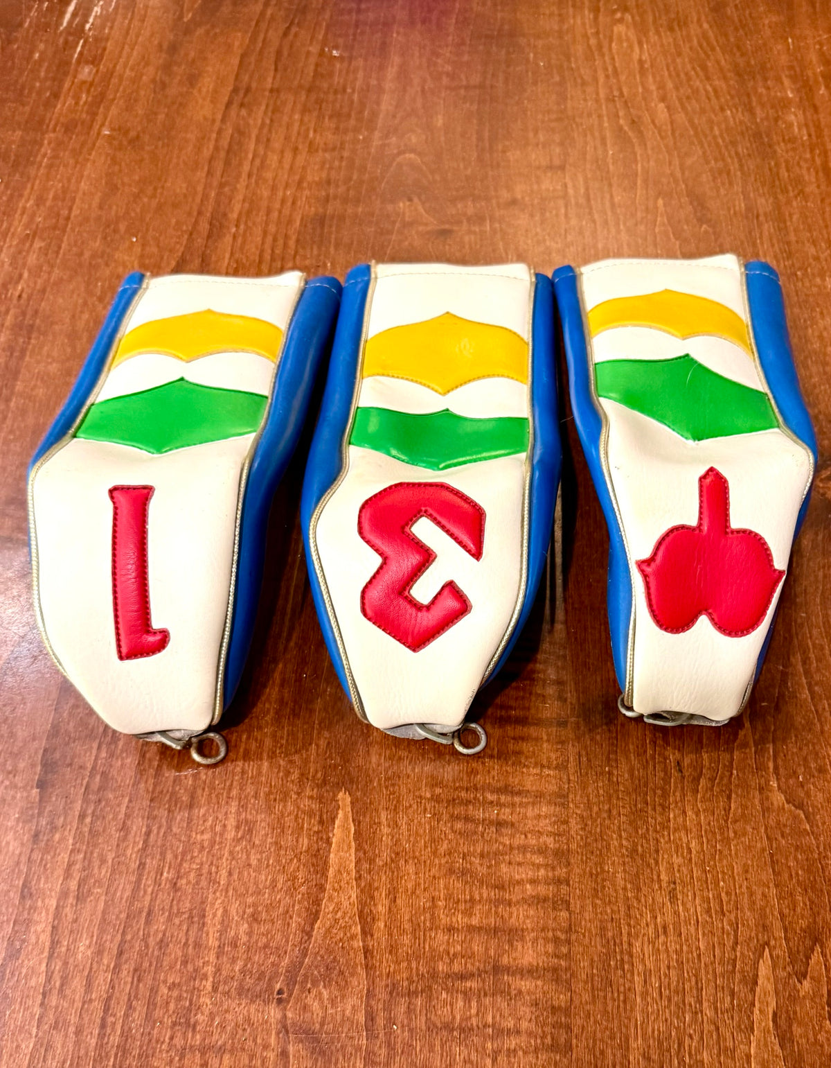 Vintage RAM Set of Multicolor Golf Club Covers 1,3,X