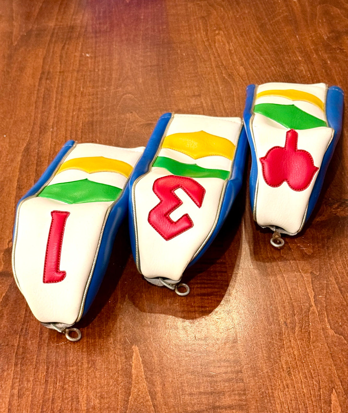 Vintage RAM Set of Multicolor Golf Club Covers 1,3,X