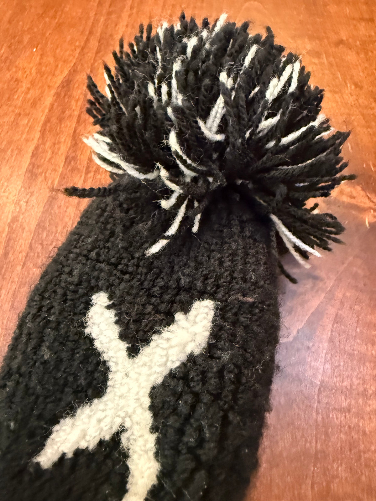 Vintage Pom-Pom Black/White Knit Club Headcover Set of 2 (3 & X)