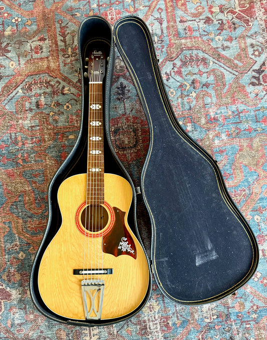 Vintage 1971 Harmony Stella USA H928 SOLID BIRCH Parlor Guitar W/Case