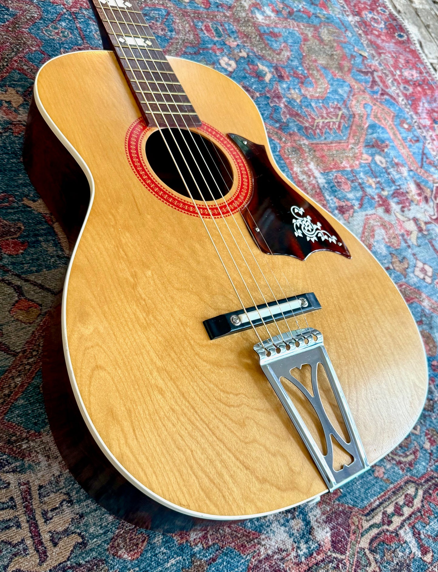 Vintage 1971 Harmony Stella USA H928 SOLID BIRCH Parlor Guitar W/Case