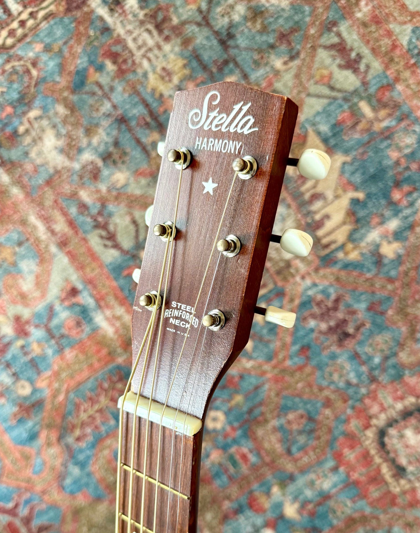 Vintage 1971 Harmony Stella USA H928 SOLID BIRCH Parlor Guitar W/Case