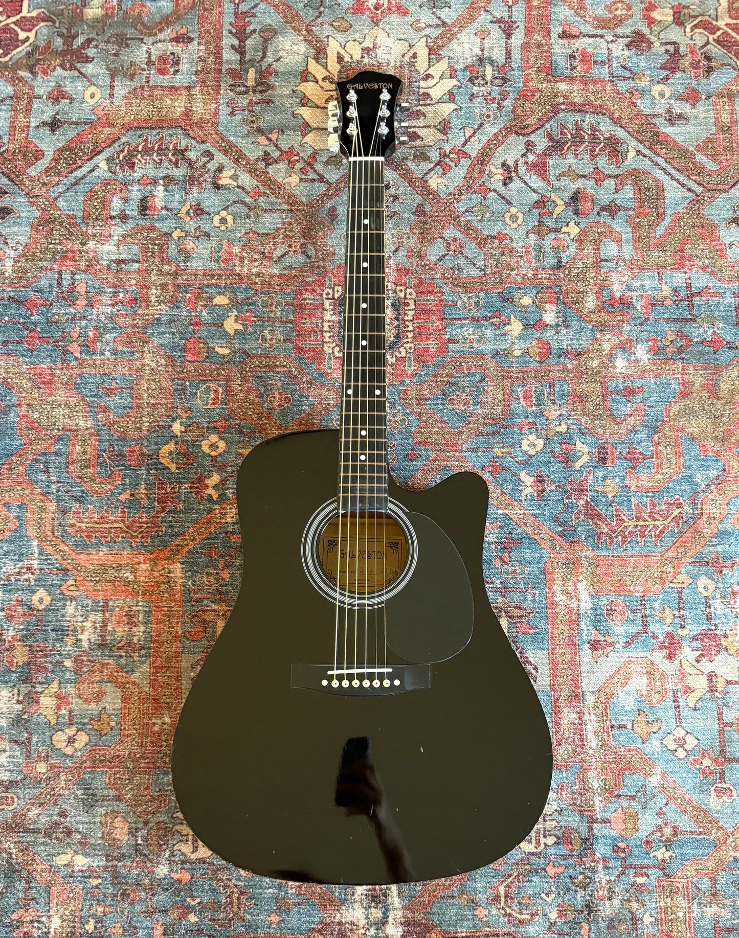 Galveston Black Acoustic Electric Guitar