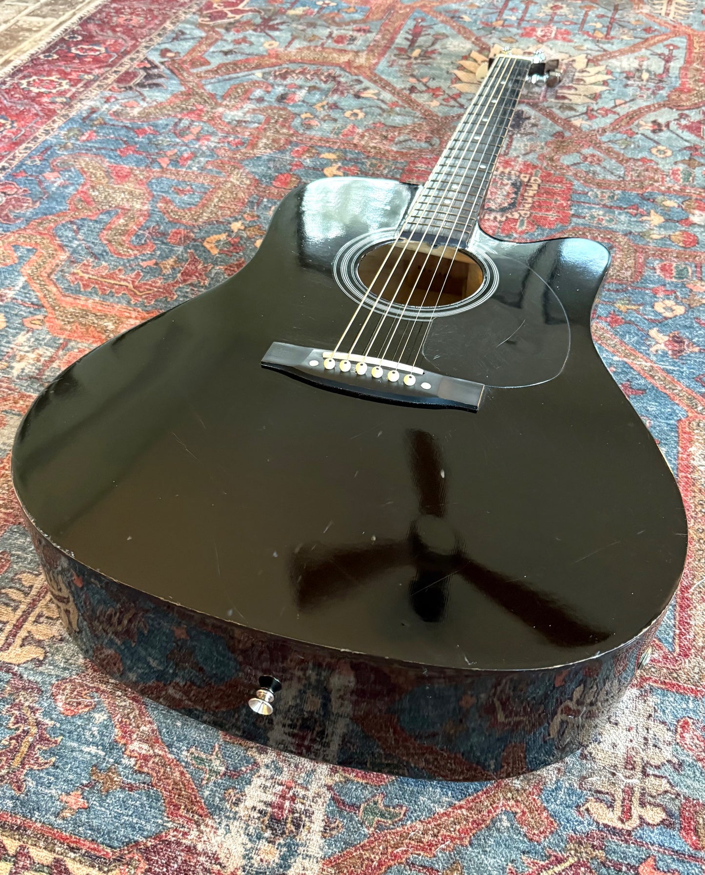 Galveston Black Acoustic Electric Guitar