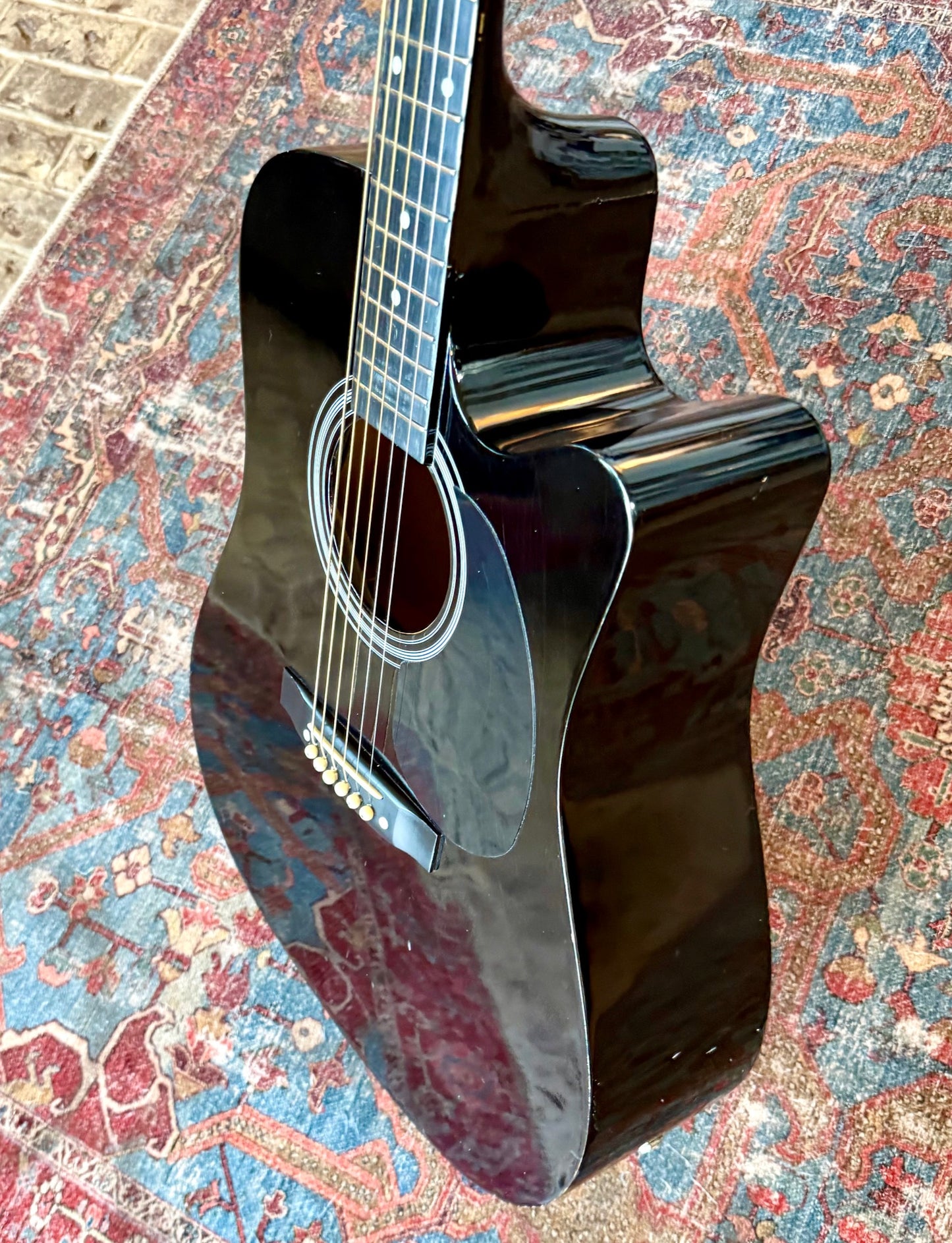 Galveston Black Acoustic Electric Guitar