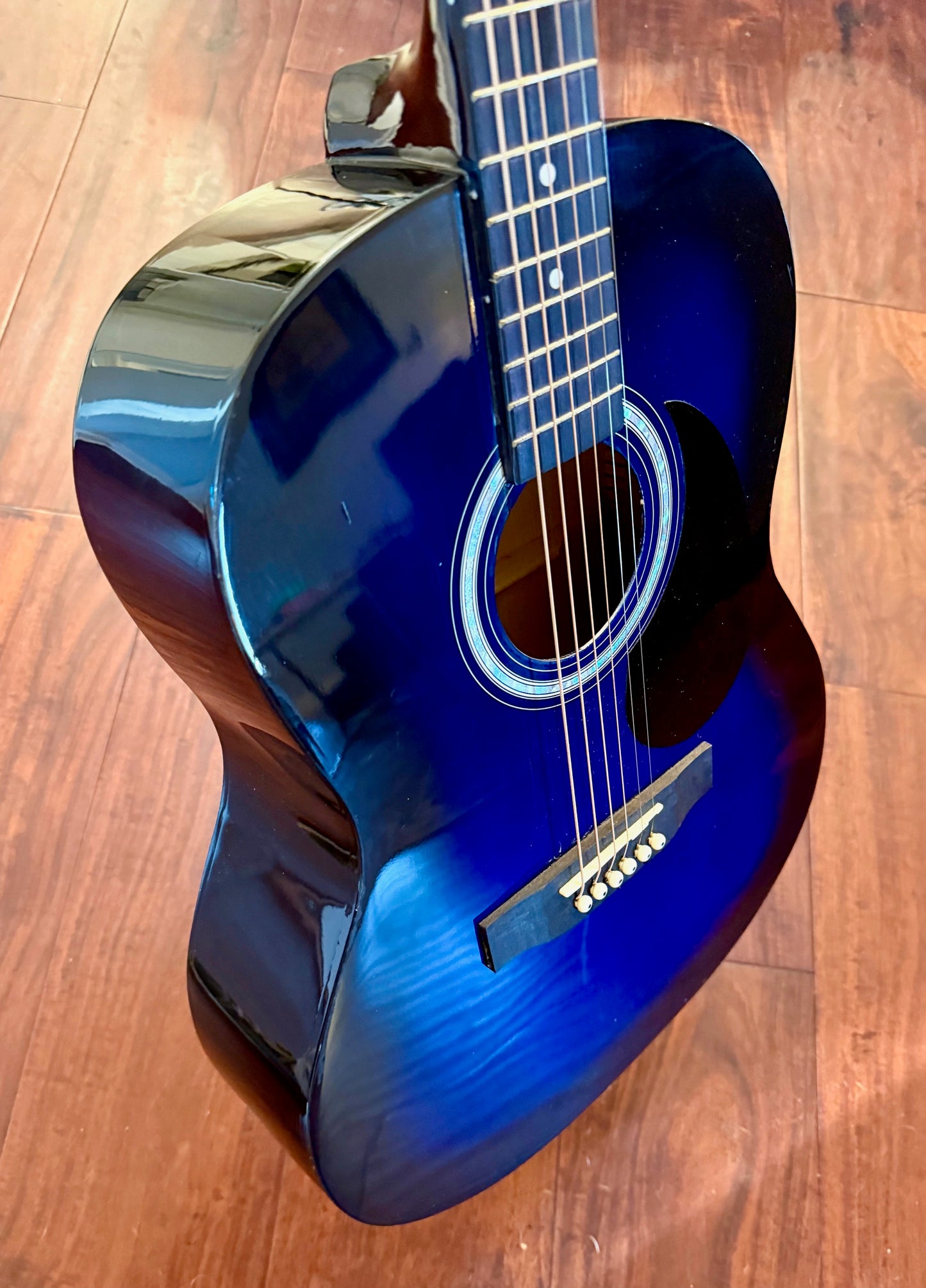 RockJam RJW-101 Blue Acoustic Guitar EXCELLENT CONDITION