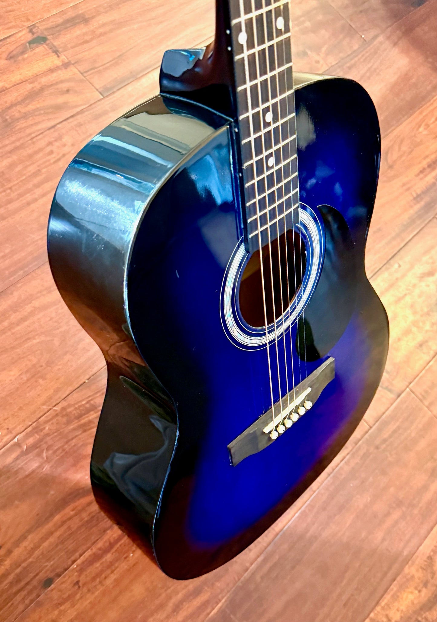 RockJam RJW-101 Blue Acoustic Guitar EXCELLENT CONDITION