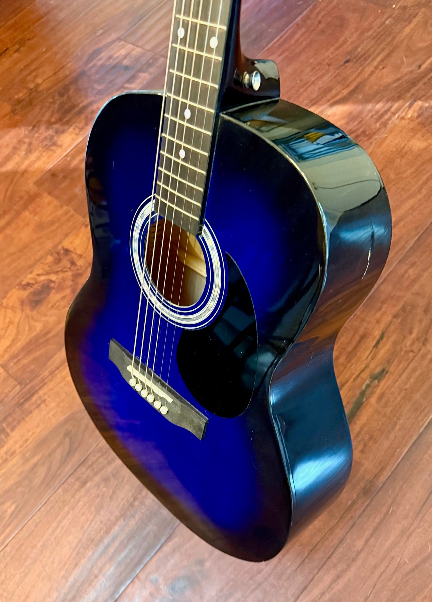 RockJam RJW-101 Blue Acoustic Guitar EXCELLENT CONDITION