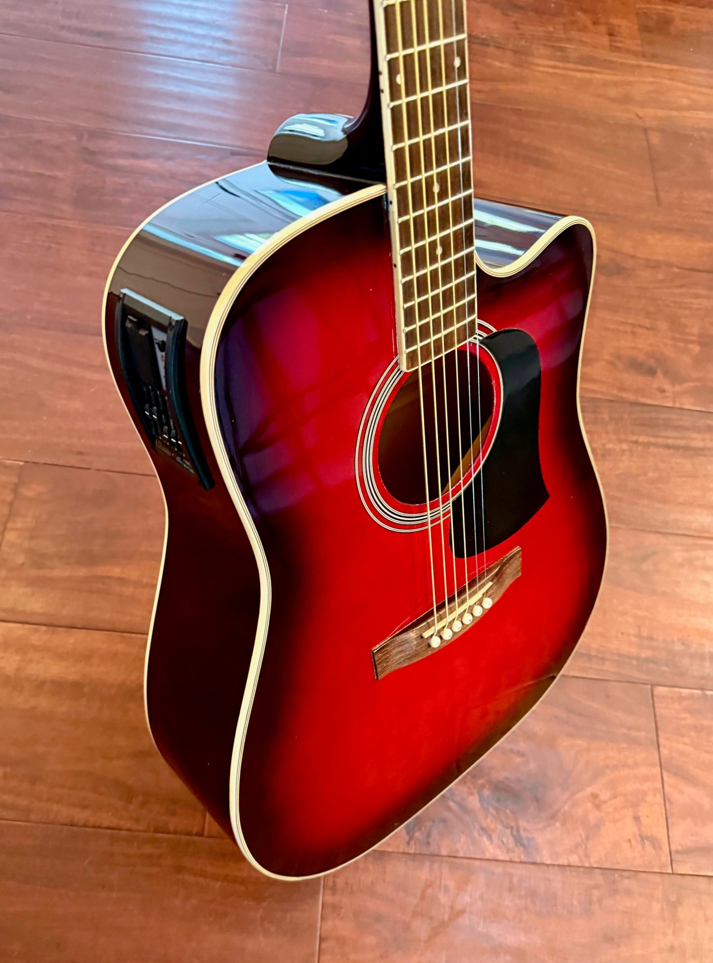 Aria AW-20CE-RS Acoustic Electric Guitar