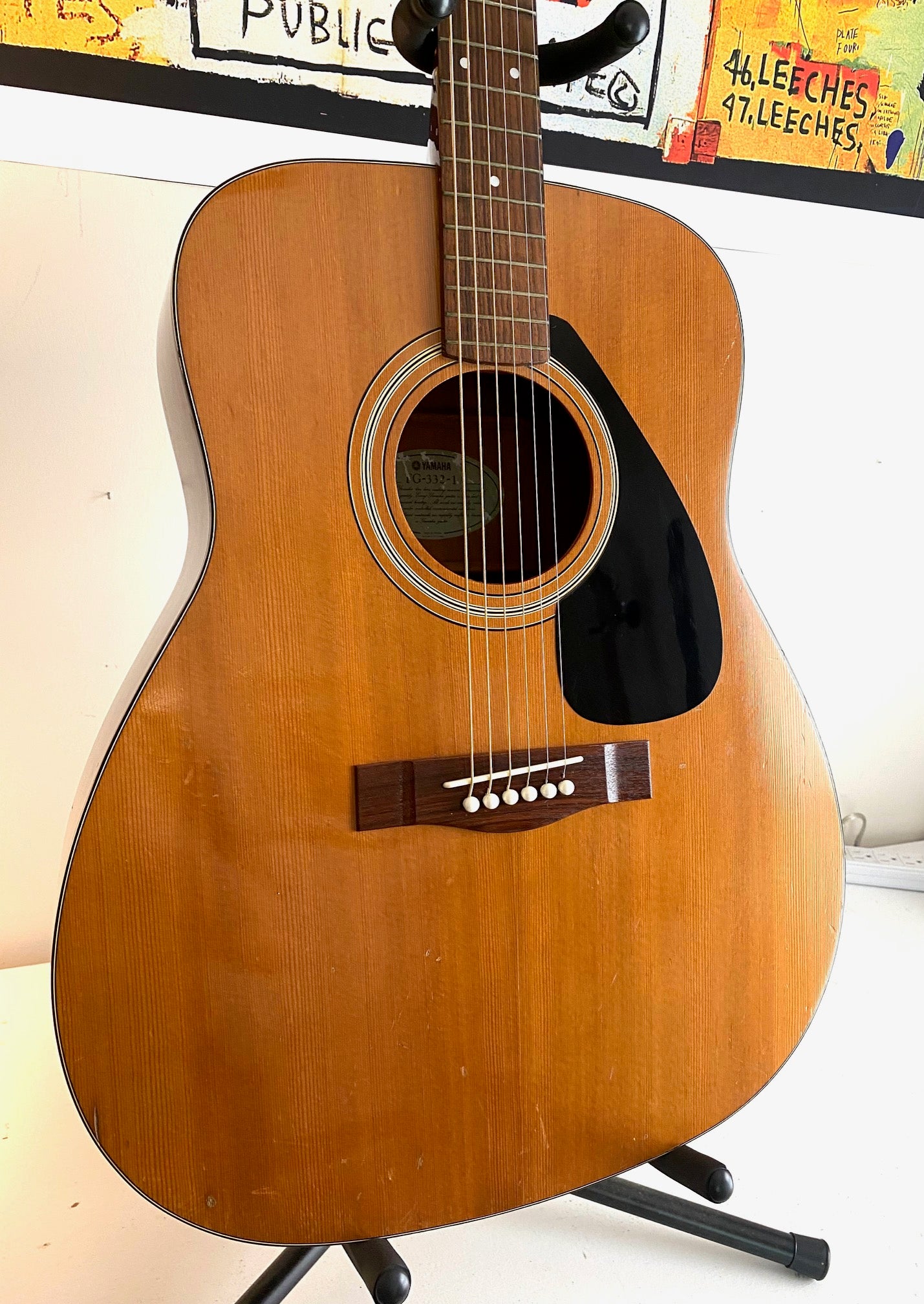 Vintage Yamaha FG 332-1 Acoustic Guitar RARE Model with Gig Bag