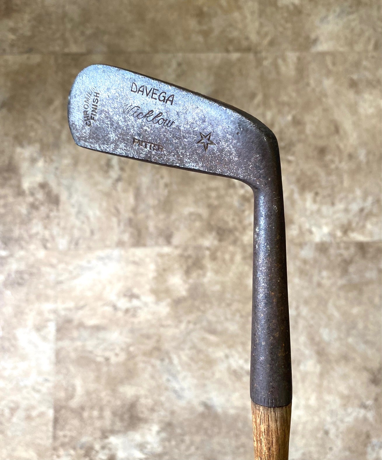 Vintage Davega Wicklow Hickory Stick Putter Golf Club