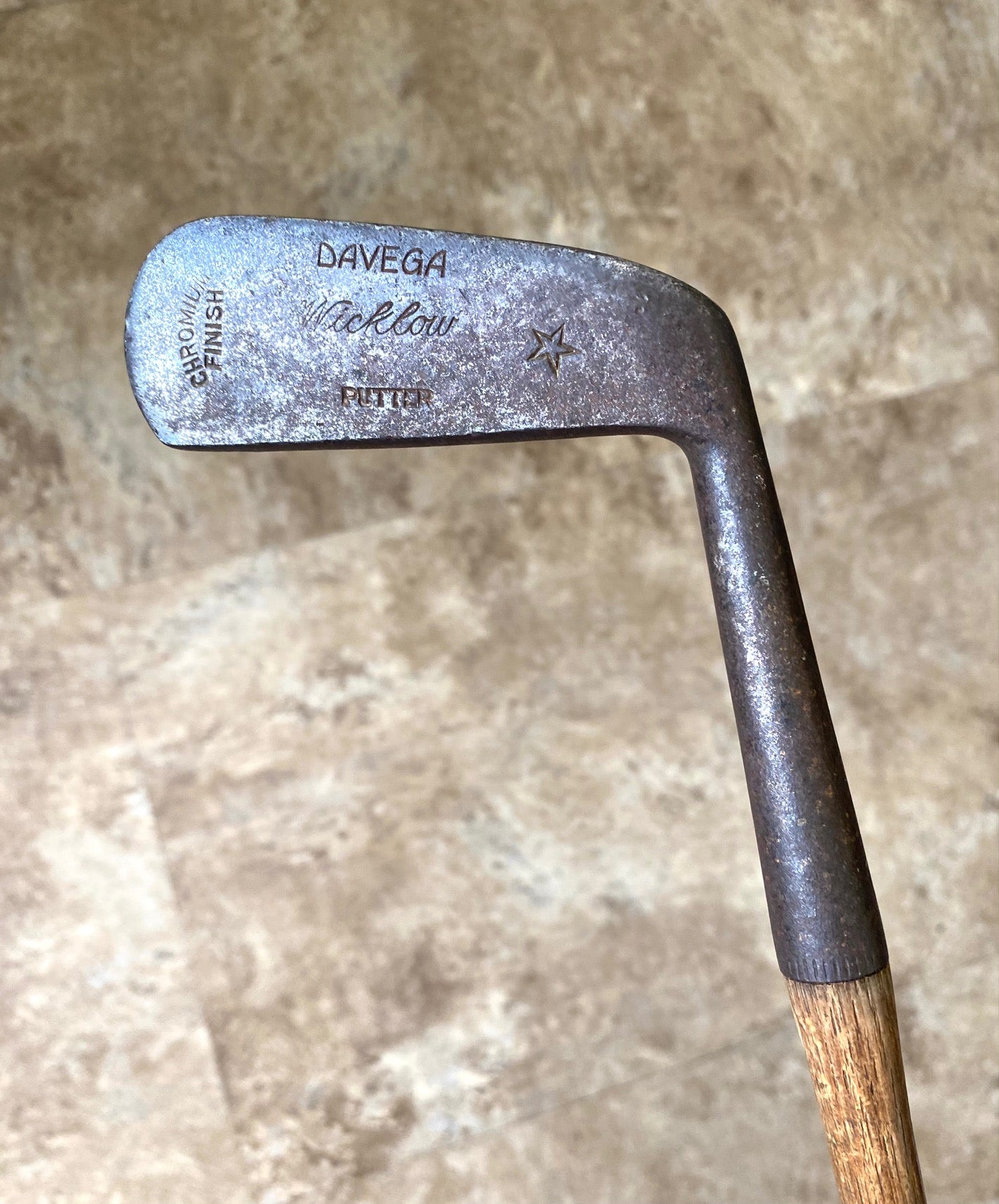 Vintage Davega Wicklow Hickory Stick Putter Golf Club