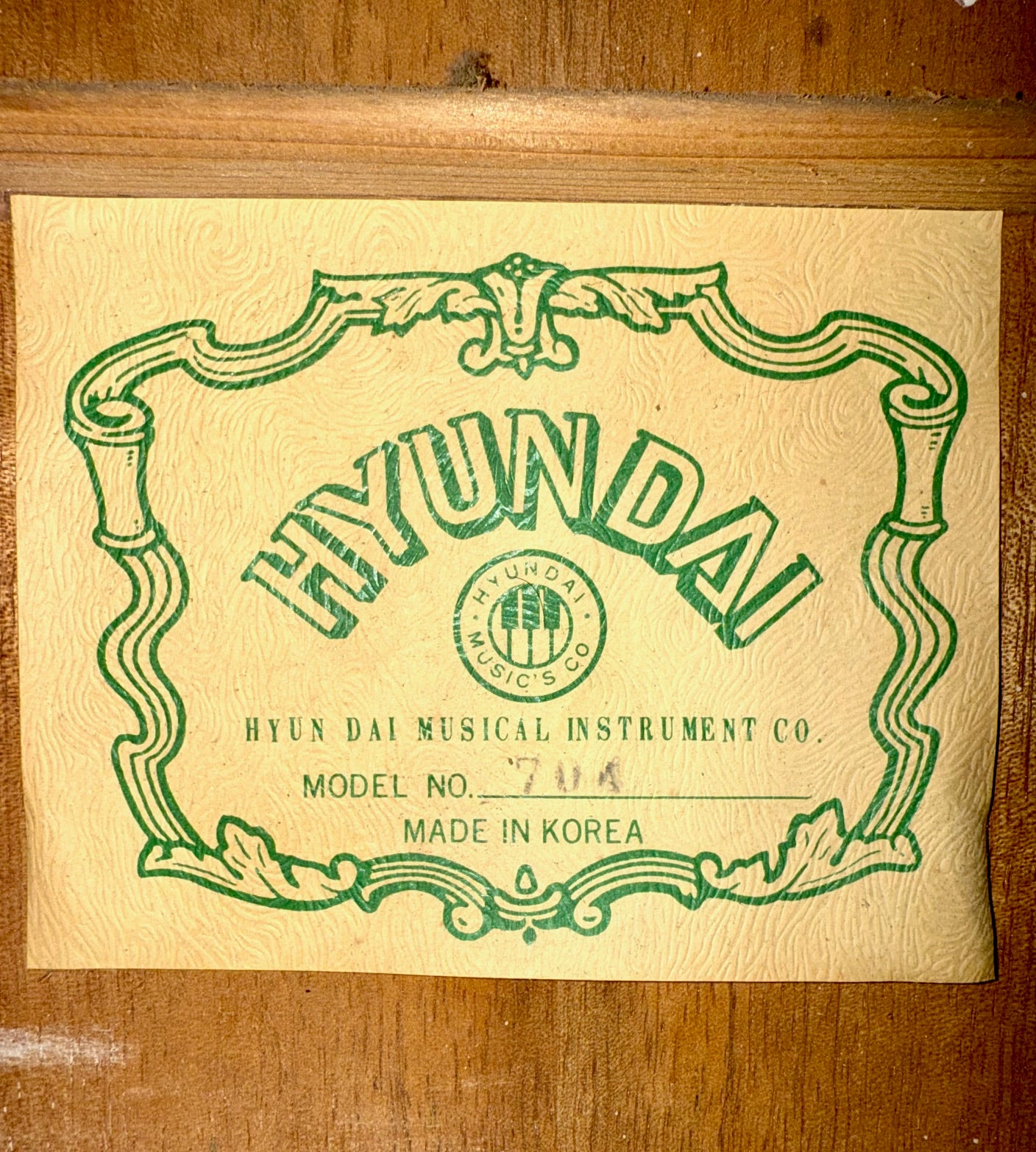 Vintage Hyundai 704 Acoustic Guitar Circa Late 70's W/Case