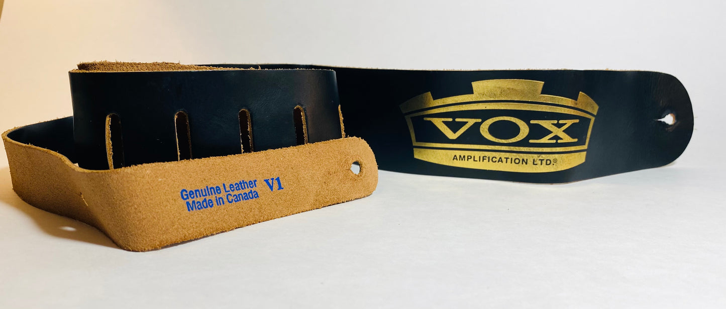 VOX Amplification V1 Genuine Leather Guitar/Bass Strap MINT