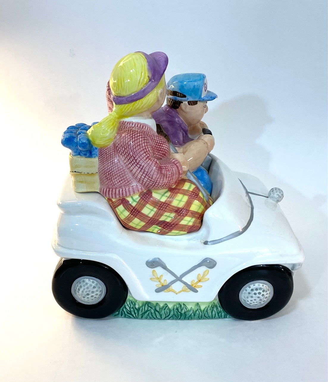 Vintage "Golf n Go" Lotus Golfing Coouple Cookie Jar