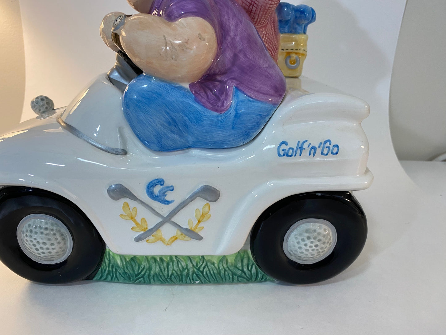 Vintage "Golf n Go" Lotus Golfing Coouple Cookie Jar