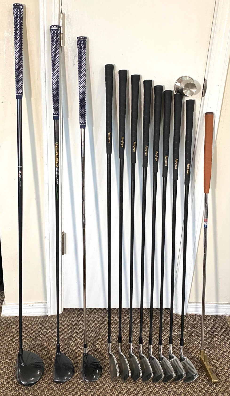 Left-Handed MacGregor DX/Callaway/T-Made Full Set of Golf Clubs W/Bag & Extras