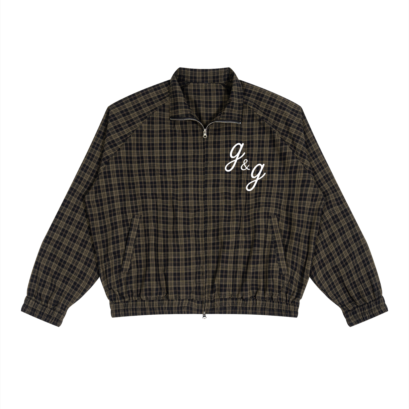 Unisex Plaid Full-Zip Track Jacket