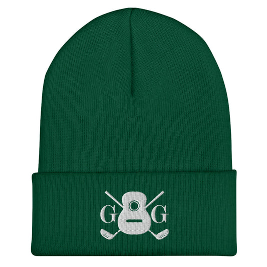 "G&G" Embroidered White Logo Cuffed Beanie Hat